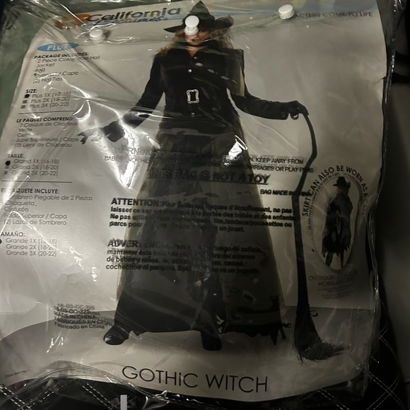 Gothic Witch Costume. Plus Size 1X worn once. Need a hat. - Picture 13 of 14